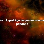 Réponse rapide : À quel âge les poules commencent-elles à pondre ?